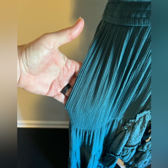 Free People Dancing on Air Maxi Dress in Sunken City(Turquoise) size Small EUC - Picture 12 of 17